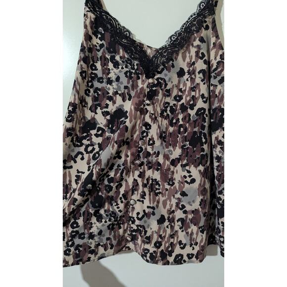 Torrid Women's Plus Size 1 Chablis Lace Trim Cami Top Animal Print E - Picture 4 of 6